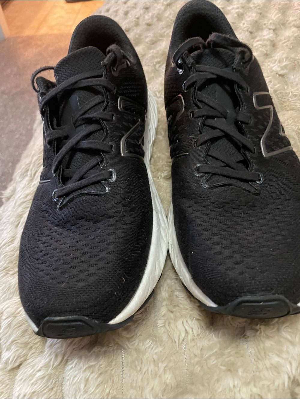 New Balance Black Athletic Running Shoes with White Soles size 11